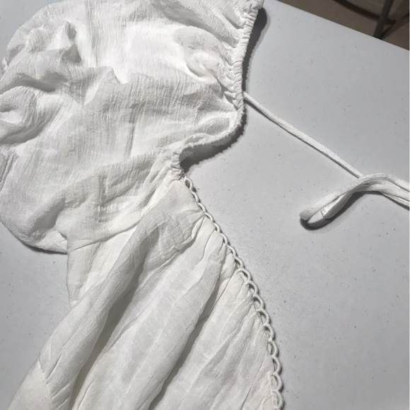 NWOTPrincess Polly Danny Ruffle Hem Open Back Summer Mini Dress in White Size 10 - Picture 8 of 15